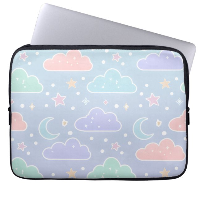 Pastel Cloud Aesthetic Laptop Sleeve ラップトップスリーブ (正面)