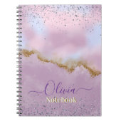 Pastel Cloud Amethyst Glitter ノートブック (正面)