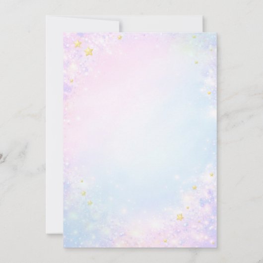 Pastel Cloud Magical Rainbow 4th birthday 招待状 (裏面)