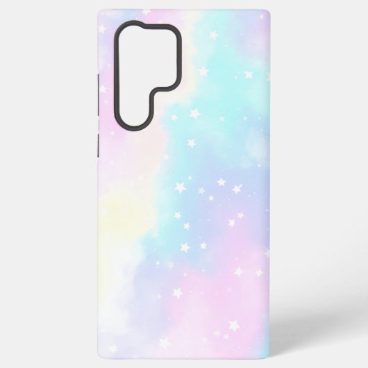 Pastel Cloudy Sky with Stars Dreamy Design Samsung Galaxyケース (裏面)