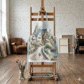 Pastel Coastal Cottage Village Escape エプロン