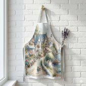 Pastel Coastal Cottage Village Escape エプロン