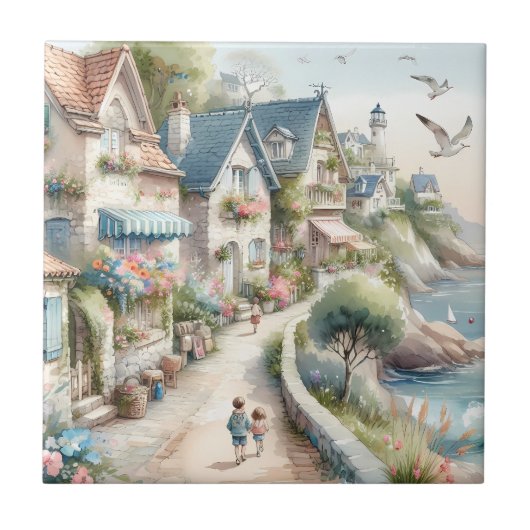 Pastel Coastal Cottage Village Escape タイル (正面)