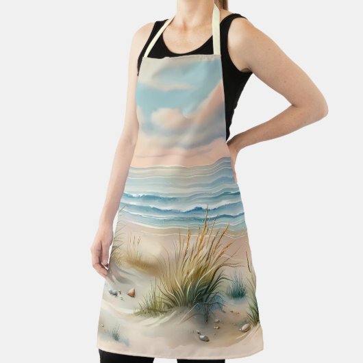 Pastel Coastal Dunes Watercolor エプロン (インサイチュ)