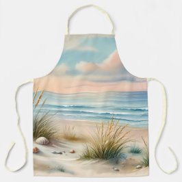 Pastel Coastal Dunes Watercolor エプロン
