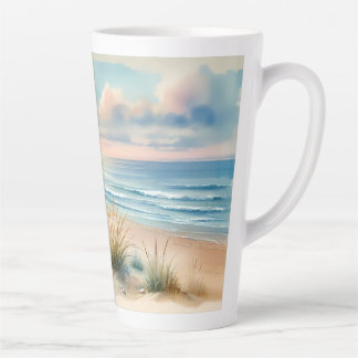 Pastel Coastal Dunes Watercolor カフェラテマグ