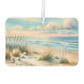 Pastel Coastal Dunes Watercolor カーエアーフレッシュナー (裏面)