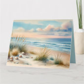 Pastel Coastal Dunes Watercolor カード (正面)