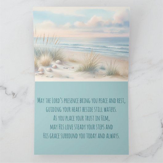 Pastel Coastal Dunes Watercolor カード (内部)