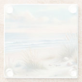 Pastel Coastal Dunes Watercolor ガラスコースター (裏面)