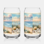 Pastel Coastal Dunes Watercolor ガラス缶 (左)