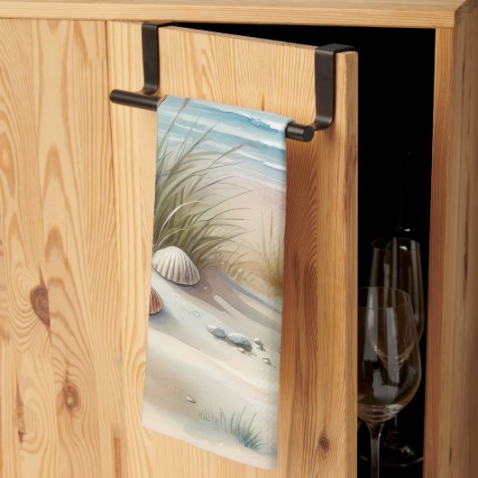 Pastel Coastal Dunes Watercolor キッチンタオル (三つ折り)