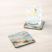 Pastel Coastal Dunes Watercolor コースター (右側)
