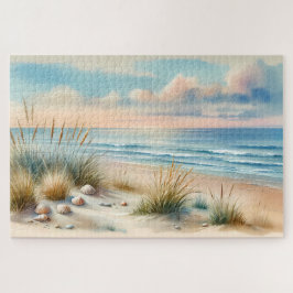 Pastel Coastal Dunes Watercolor ジグソーパズル