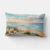 Pastel Coastal Dunes Watercolor ランバークッション (裏面)