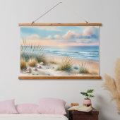 Pastel Coastal Dunes Watercolor 吊り下げ型タペストリー (寝室)