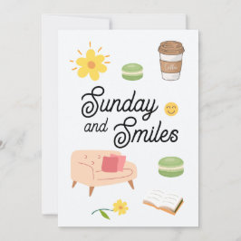 Pastel Coffee Date Card | Chill Sunday Vibes 招待状