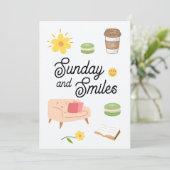 Pastel Coffee Date Card | Chill Sunday Vibes 招待状 (スタンド正面)