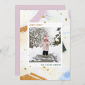 Pastel Collage Artistic Holiday Photo Card シーズンカード (正面/裏面)