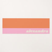 Pastel Color Block Pink and Orange Personalized ヨガマット (正面(横))