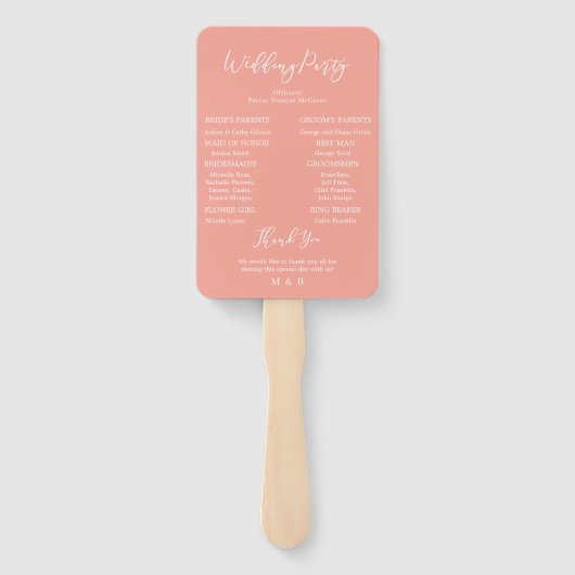 Pastel color blush + wedding foliage ハンドファン (裏面)