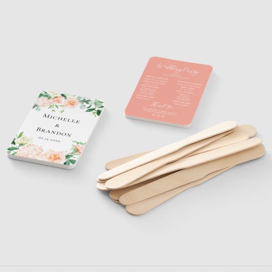 Pastel color blush + wedding foliage ハンドファン (組立なし)