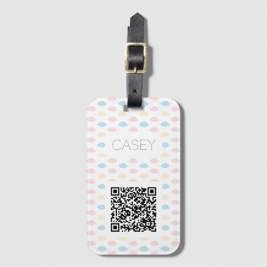 Pastel Color Clouds Pink Blue Yellow Modern. ラゲッジタグ (正面縦)