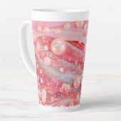 Pastel Color Glitter Pearl Print カフェラテマグ (左アングル)