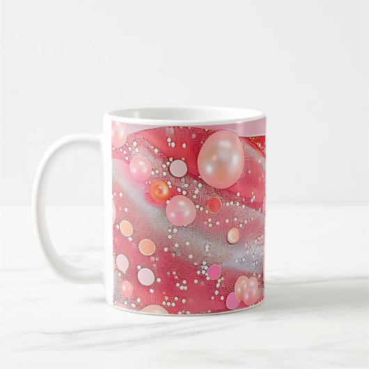 Pastel Color Glitter Pearl Print コーヒーマグカップ (左)