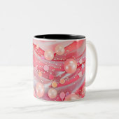 Pastel Color Glitter Pearl Print ツートーンマグカップ (正面右)