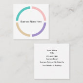 Pastel Color Trendy Business Cards Design スクエア名刺 (正面/裏面)