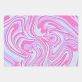 Pastel Color Waves in Pink, Lavender, & Light Blue ラッピングペーパーシート (正面3)