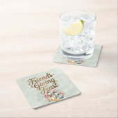 Pastel Colored Pumpkins Friendsgiving Feast スクエアペーパーコースター (インサイチュ)