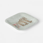 Pastel Colored Pumpkins Friendsgiving Feast ペーパープレート (傾斜あり)