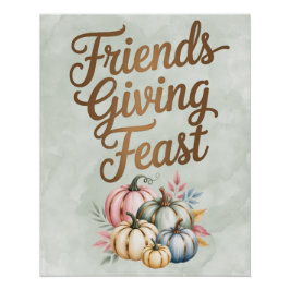 Pastel Colored Pumpkins Friendsgiving Feast ポスター