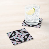 Pastel Colored Squiggly Discs Symmetrical Pattern スクエアペーパーコースター (インサイチュ)