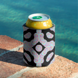 Pastel Colored Squiggly Discs Symmetrical Pattern 缶クーラー