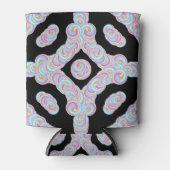 Pastel Colored Squiggly Discs Symmetrical Pattern 缶クーラー (正面)