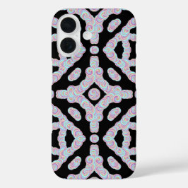Pastel Colored Squiggly Discs Symmetrical Pattern iPhone 16ケース