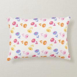 Pastel Colorful Flowers Seamless Pattern  アクセントクッション