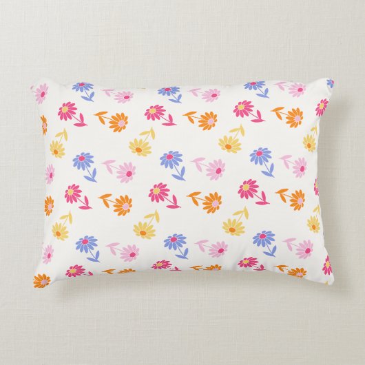Pastel Colorful Flowers Seamless Pattern アクセントクッション (正面)