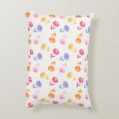 Pastel Colorful Flowers Seamless Pattern アクセントクッション (裏面(縦))