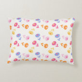 Pastel Colorful Flowers Seamless Pattern アクセントクッション (裏面)