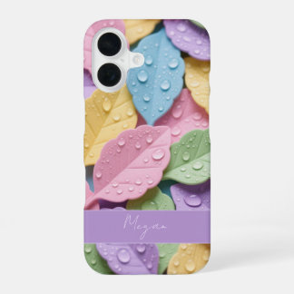 Pastel Colorful Leaf Pattern iPhone 16ケース