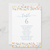 Pastel Colorful Wildflower Wedding Table Number 招待状 (正面)