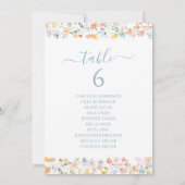 Pastel Colorful Wildflower Wedding Table Number 招待状 (裏面)