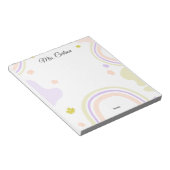Pastel Colors Boho Rainbow Teaacher Notepad ノートパッド (アングル)