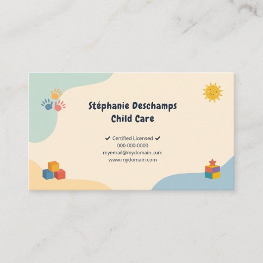 Pastel Colors - Child Care 名刺 (正面)