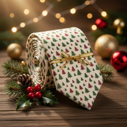 Pastel Colors Christmas Trees ネクタイ