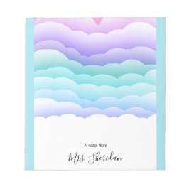 Pastel colors, Cute Sky Teacher Notepad ノートパッド